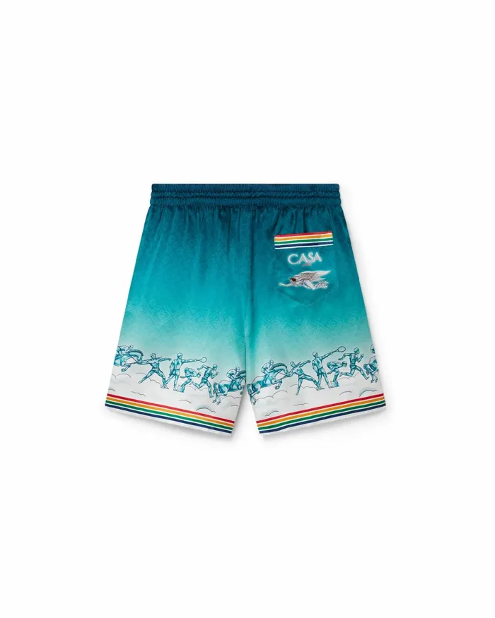 Casablanca Paris Trousers and Shorts La Desse Du Stade Silk Shorts 8211 Men