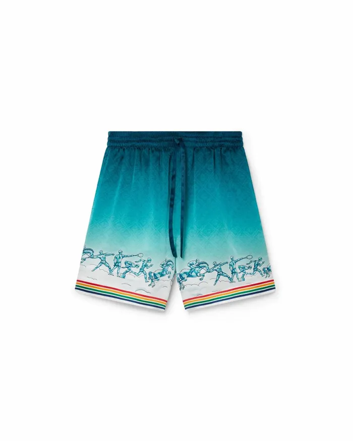Casablanca Paris Trousers and Shorts La Desse Du Stade Silk Shorts 8211 Men Casablanca Paris Trousers and Shorts La Desse Du Stade Silk Shorts 8211 Men