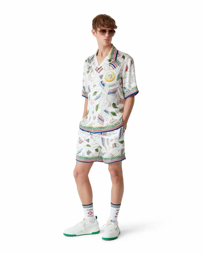 Casablanca Paris Trousers and Shorts Le Vase Brise Silk Shorts 8211 Men Casablanca Paris Trousers and Shorts Le Vase Brise Silk Shorts 8211 Men