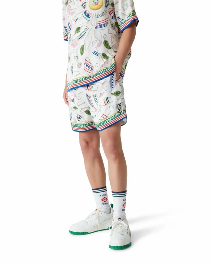 Casablanca Paris Trousers and Shorts Le Vase Brise Silk Shorts 8211 Men Casablanca Paris Trousers and Shorts Le Vase Brise Silk Shorts 8211 Men