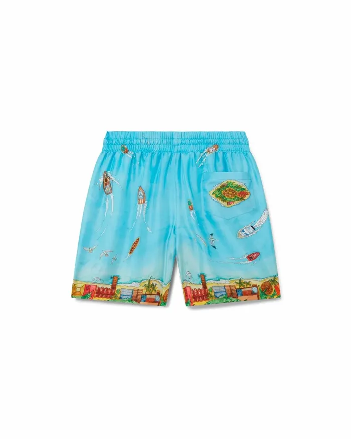 Casablanca Paris Trousers and Shorts Maison Sur Piloti Silk Shorts 8211 Men Casablanca Paris Trousers and Shorts Maison Sur Piloti Silk Shorts 8211 Men