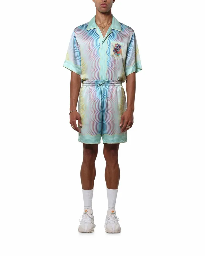 Casablanca Paris Trousers and Shorts Masao San Silk Shorts 8211 Men