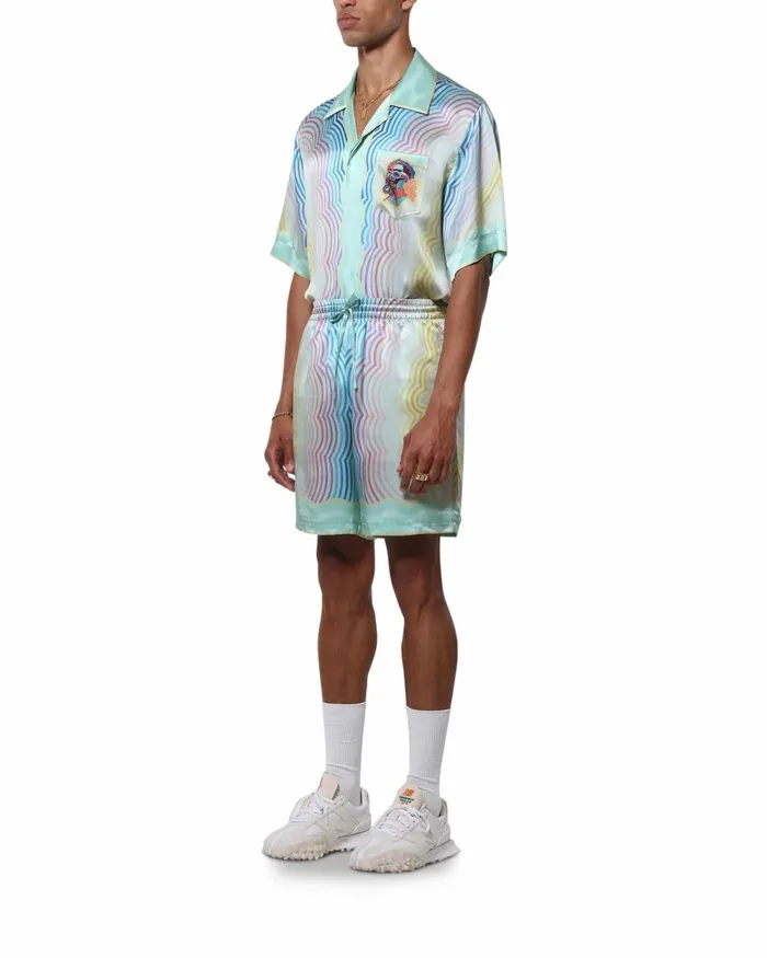 Casablanca Paris Trousers and Shorts Masao San Silk Shorts 8211 Men