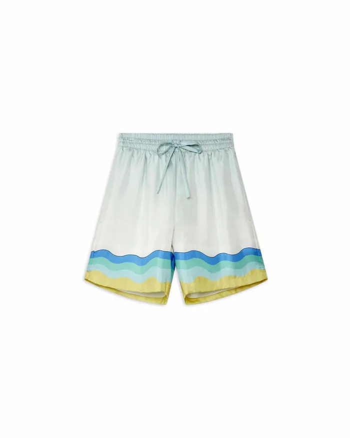 Casablanca Paris Trousers and Shorts Memphis Icon Silk Shorts 8211 Men