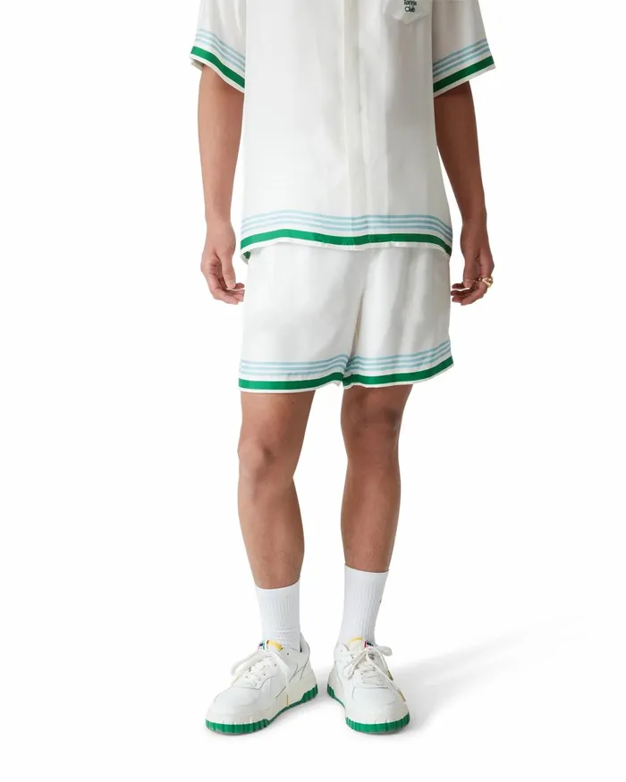 Casablanca Paris Trousers and Shorts Metaphysical Tennis Icon Silk Shorts 8211 Men