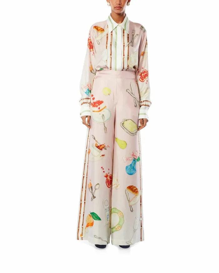 Casablanca Paris Trousers and Shorts Ne Pas Deranger Printed Wide Leg Trousers 8211 Women