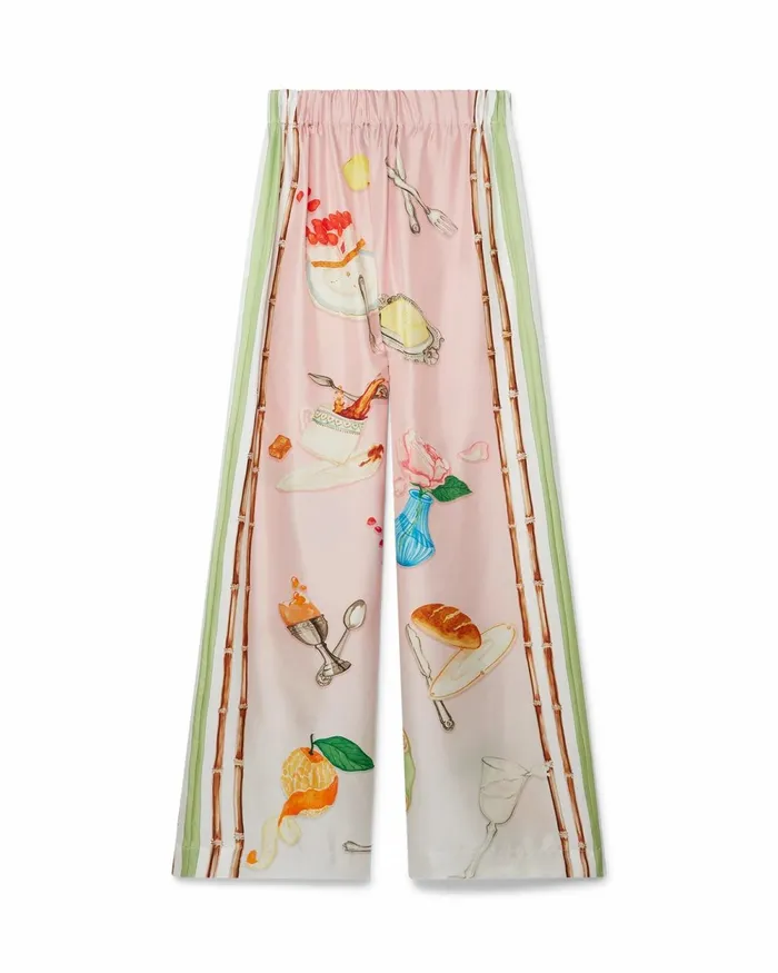 Casablanca Paris Trousers and Shorts Ne Pas Deranger Printed Wide Leg Trousers 8211 Women