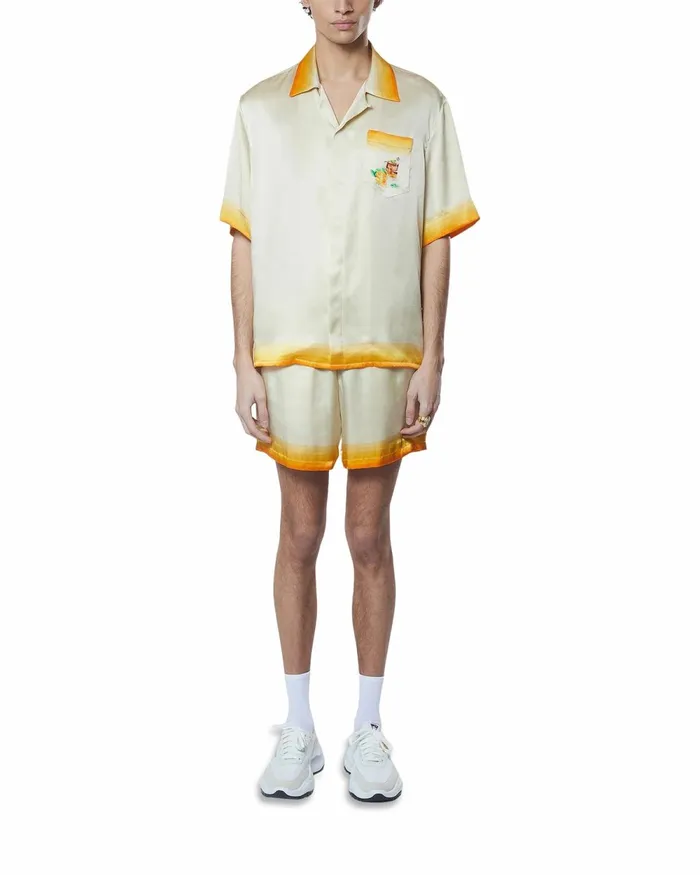 Casablanca Paris Trousers and Shorts Panoramique Silk Satin Shorts 8211 Men