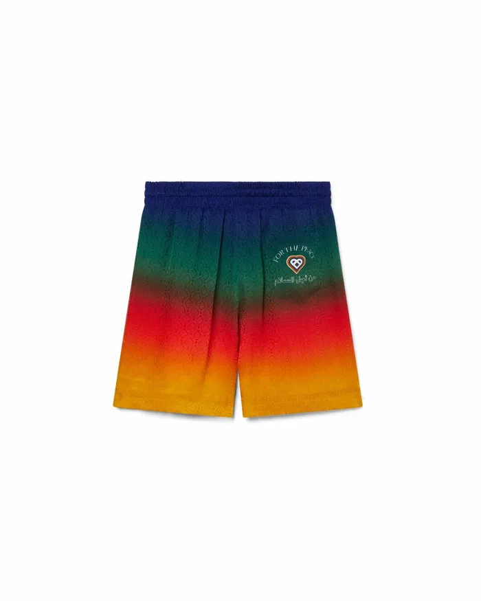 Casablanca Paris Trousers and Shorts Peace Gradient Silk Shorts 8211 Men