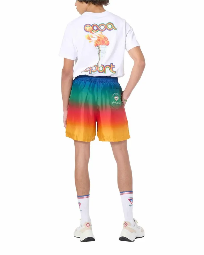 Casablanca Paris Trousers and Shorts Peace Gradient Silk Shorts 8211 Men Casablanca Paris Trousers and Shorts Peace Gradient Silk Shorts 8211 Men