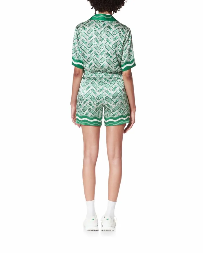Casablanca Paris Trousers and Shorts Ping Pong Monogram Silk Shorts 8211 Women