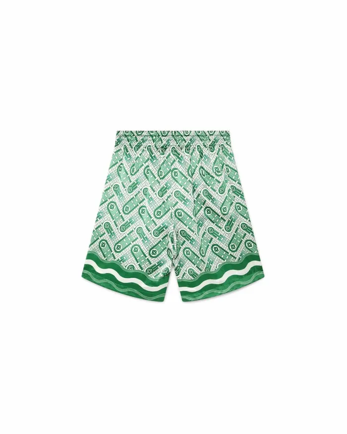 Casablanca Paris Trousers and Shorts Ping Pong Monogram Silk Shorts 8211 Women