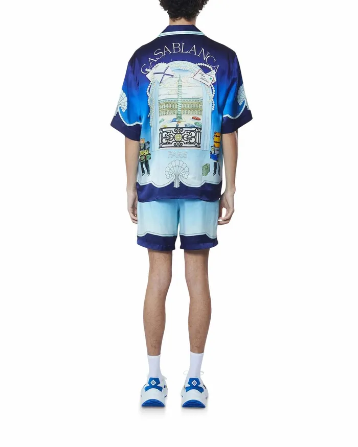 Casablanca Paris Trousers and Shorts Place Vendome Silk Shorts 8211 Men