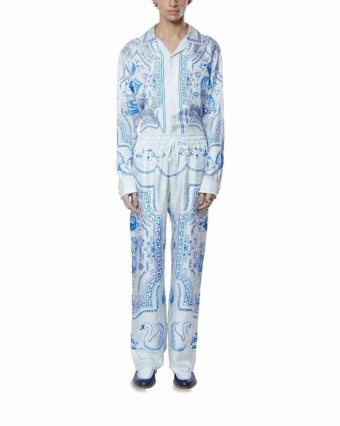 Casablanca Paris Trousers and Shorts Plat A Dessert Silk Trousers 8211 Men