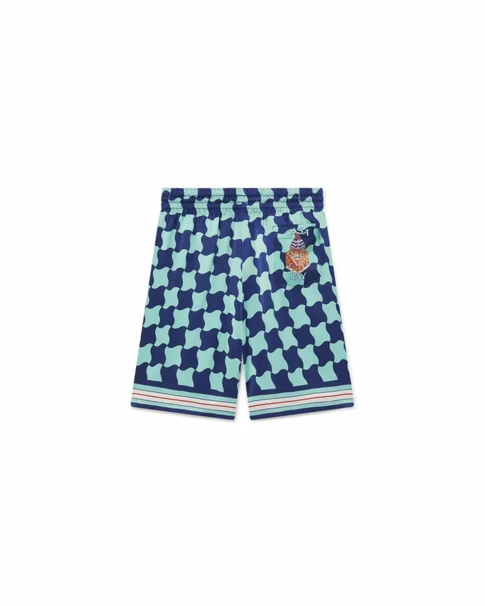 Casablanca Paris Trousers and Shorts Pool Tile Silk Shorts 8211 Men Casablanca Paris Trousers and Shorts Pool Tile Silk Shorts 8211 Men