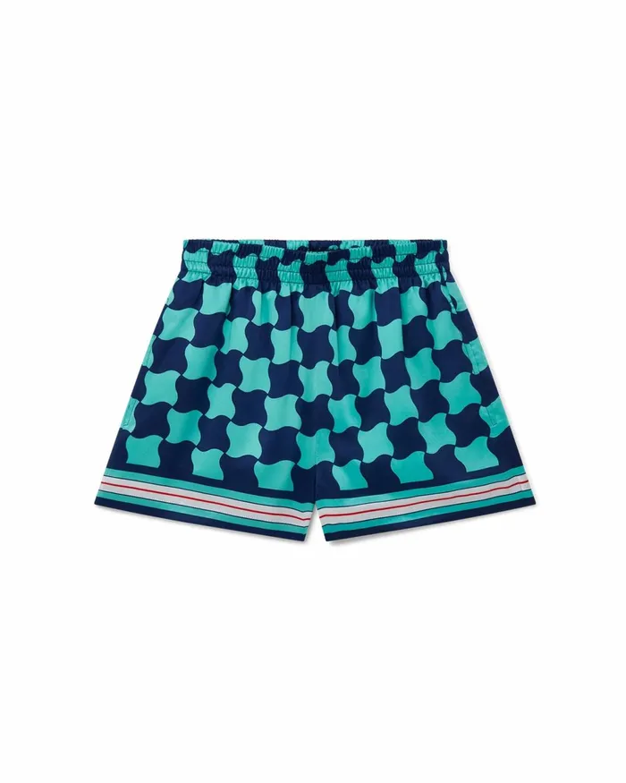 Casablanca Paris Trousers and Shorts Pool Tile Silk Shorts 8211 Women