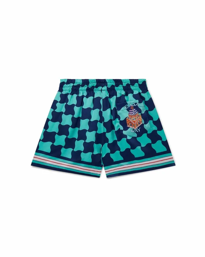 Casablanca Paris Trousers and Shorts Pool Tile Silk Shorts 8211 Women