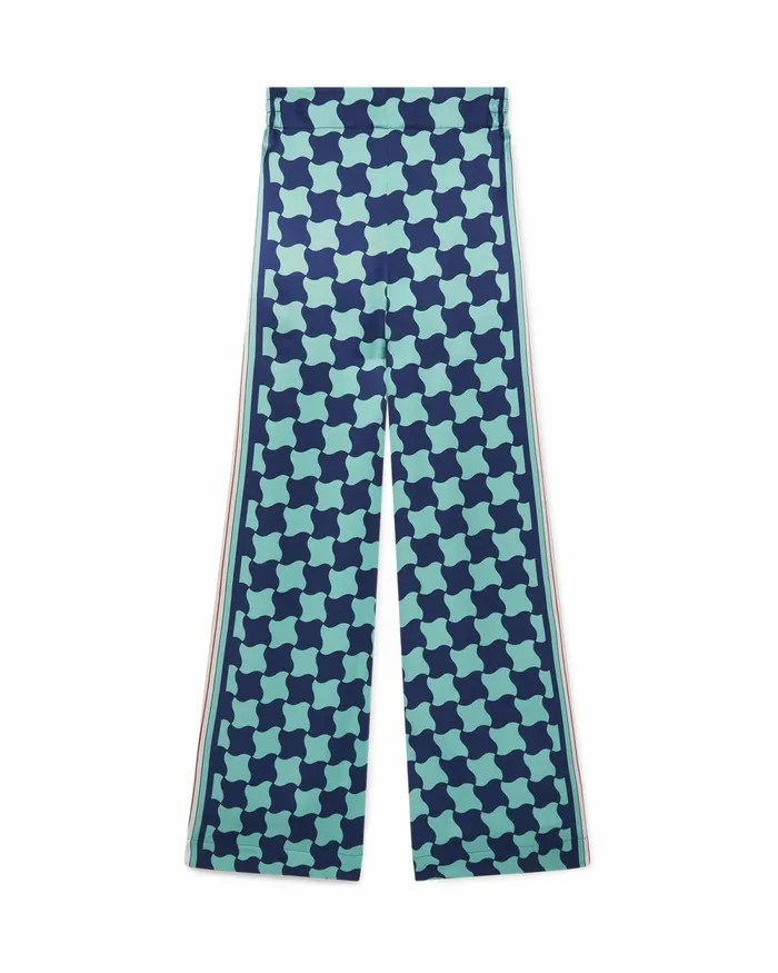 Casablanca Paris Trousers and Shorts Pool Tile Wide Leg Silk Trousers 8211 Women