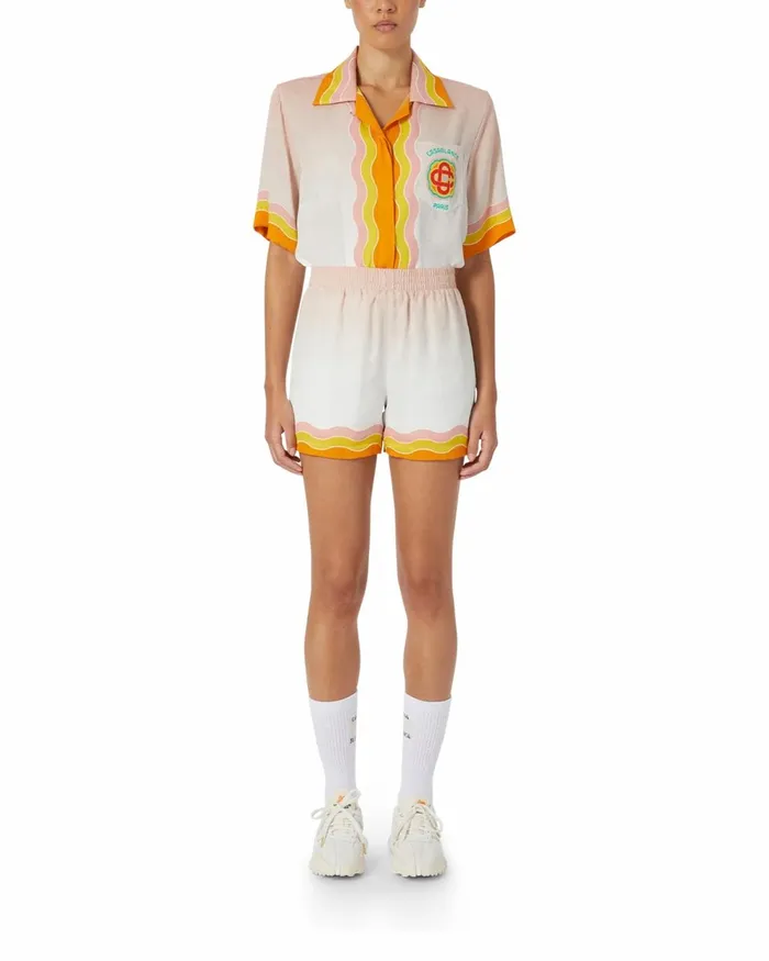 Casablanca Paris Trousers and Shorts Rainbow Monogram Silk Shorts 8211 Women