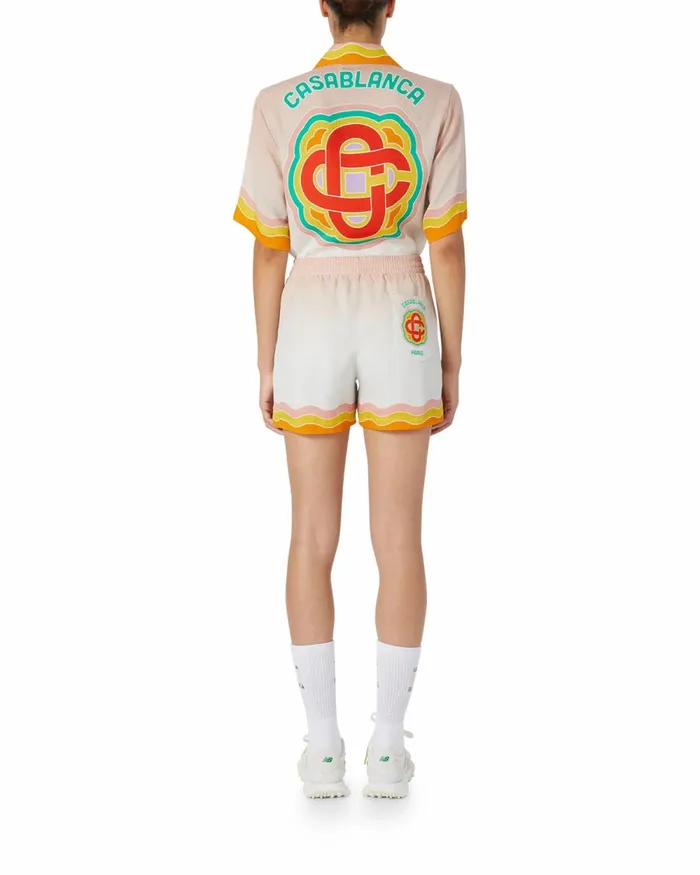 Casablanca Paris Trousers and Shorts Rainbow Monogram Silk Shorts 8211 Women