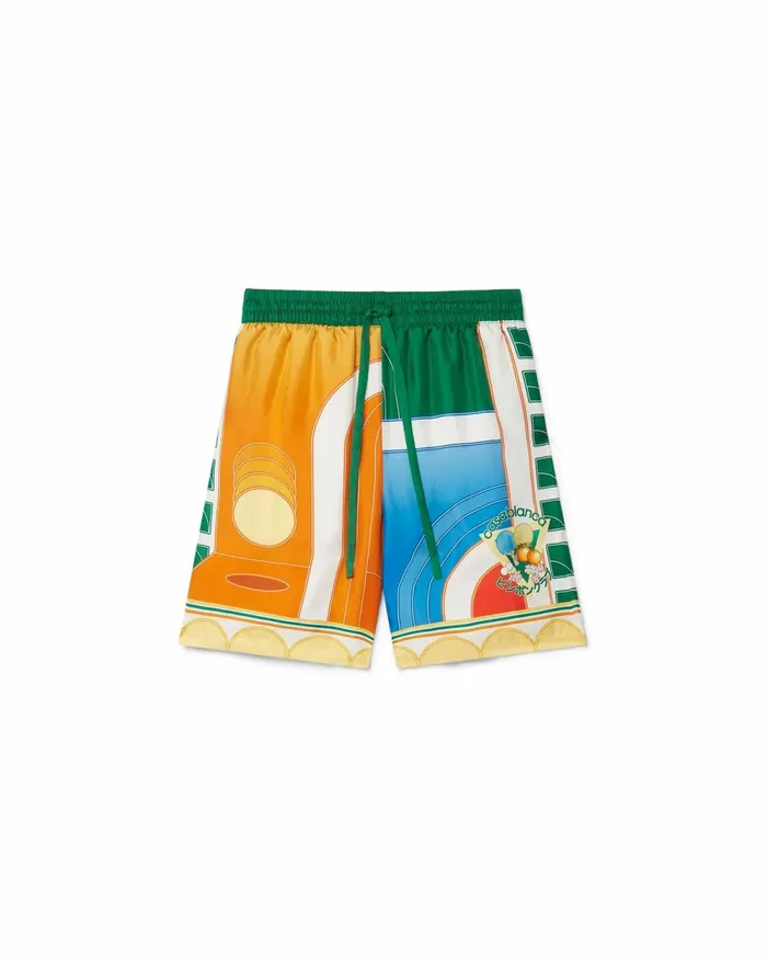 Casablanca Paris Trousers and Shorts Reve De Tennis Silk Shorts 8211 Men