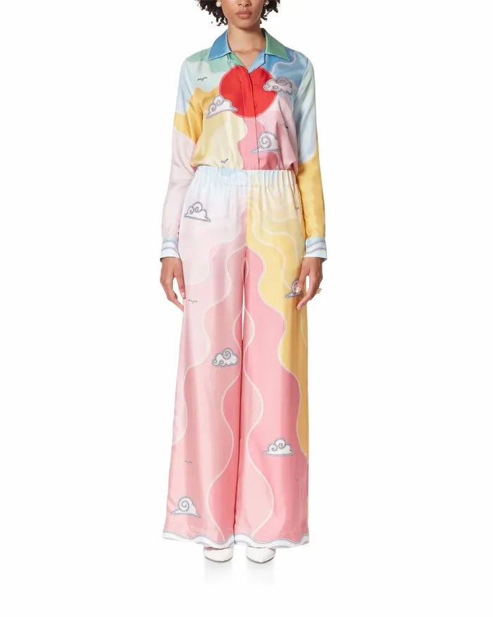 Casablanca Paris Trousers and Shorts Soleil Levant Silk Trousers 8211 Women