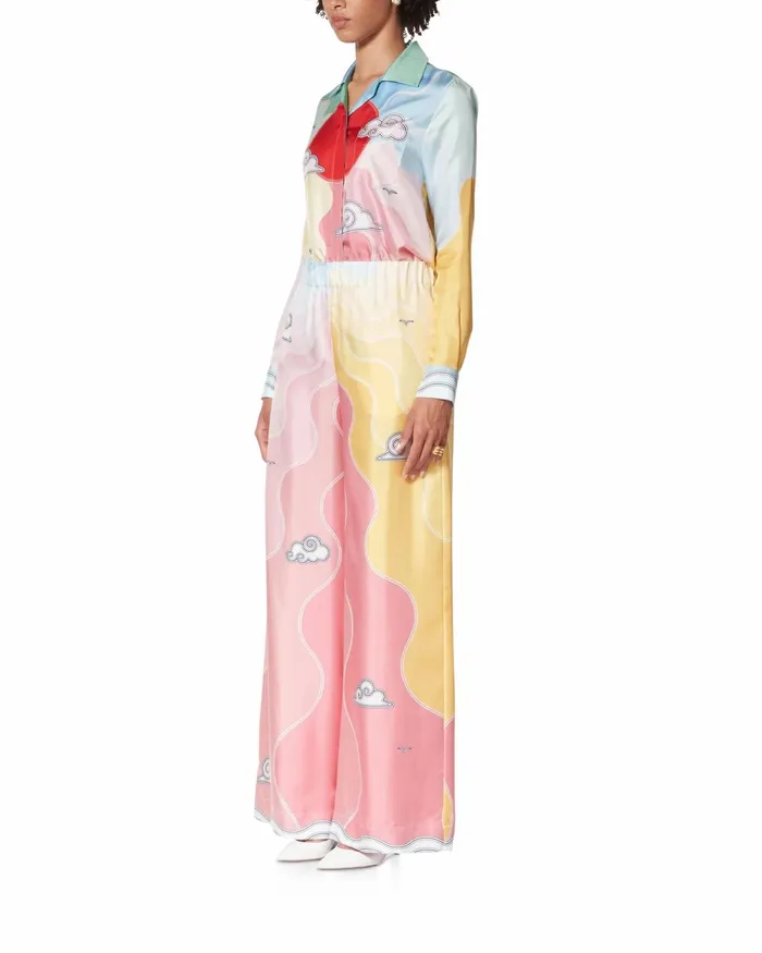 Casablanca Paris Trousers and Shorts Soleil Levant Silk Trousers 8211 Women