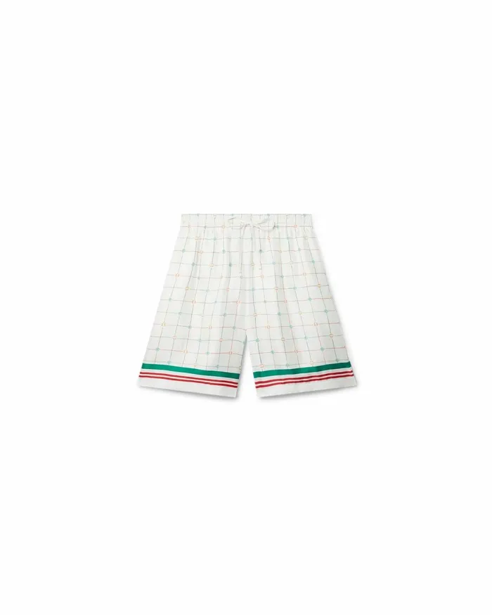 Casablanca Paris Trousers and Shorts Tennis Club Check Silk Shorts 8211 Men