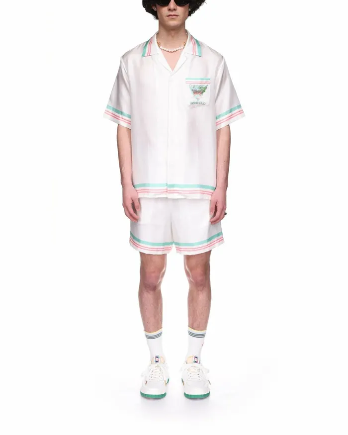 Casablanca Paris Trousers and Shorts Tennis Club Icon Silk Shorts 8211 Men Casablanca Paris Trousers and Shorts Tennis Club Icon Silk Shorts 8211 Men