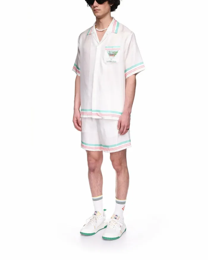 Casablanca Paris Trousers and Shorts Tennis Club Icon Silk Shorts 8211 Men Casablanca Paris Trousers and Shorts Tennis Club Icon Silk Shorts 8211 Men