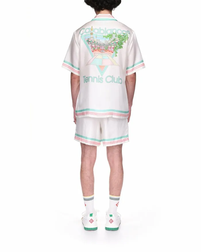 Casablanca Paris Trousers and Shorts Tennis Club Icon Silk Shorts 8211 Men Casablanca Paris Trousers and Shorts Tennis Club Icon Silk Shorts 8211 Men