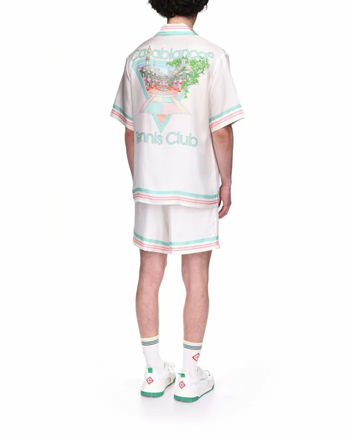 Casablanca Paris Trousers and Shorts Tennis Club Icon Silk Shorts 8211 Men Casablanca Paris Trousers and Shorts Tennis Club Icon Silk Shorts 8211 Men
