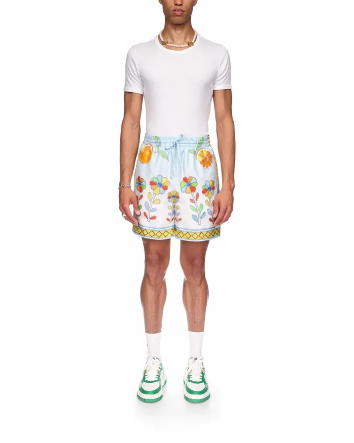 Casablanca Paris Trousers and Shorts Yoruba Flowers Silk Shorts 8211 Men Casablanca Paris Trousers and Shorts Yoruba Flowers Silk Shorts 8211 Men