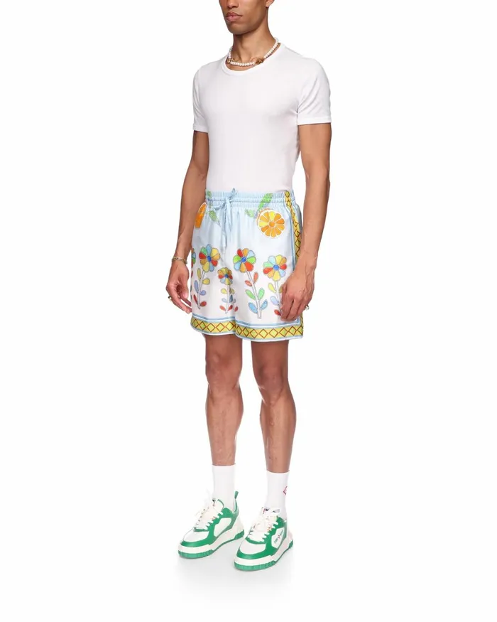 Casablanca Paris Trousers and Shorts Yoruba Flowers Silk Shorts 8211 Men Casablanca Paris Trousers and Shorts Yoruba Flowers Silk Shorts 8211 Men