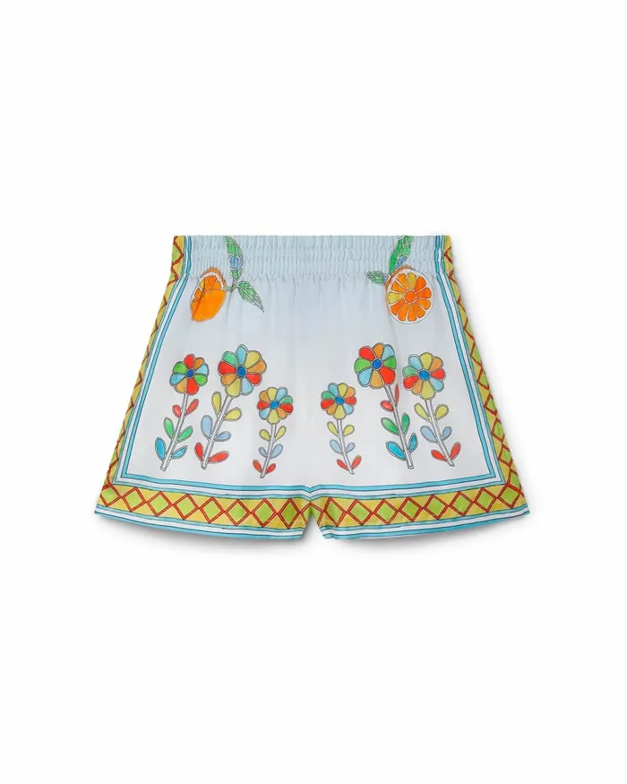 Casablanca Paris Trousers and Shorts Yoruba Flowers Silk Shorts 8211 Women