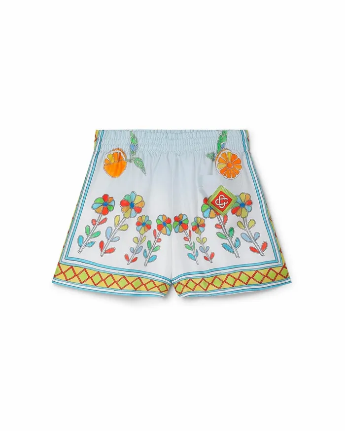 Casablanca Paris Trousers and Shorts Yoruba Flowers Silk Shorts 8211 Women