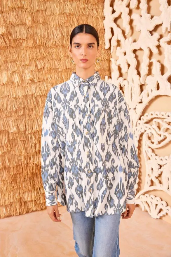 Cassia Tunic Celeste Women Ulla Johnson Tops Cassia Tunic Celeste Women Ulla Johnson Tops