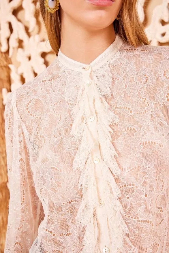 Cecile Blouse Cowrie Women Ulla Johnson Tops Cecile Blouse Cowrie Women Ulla Johnson Tops