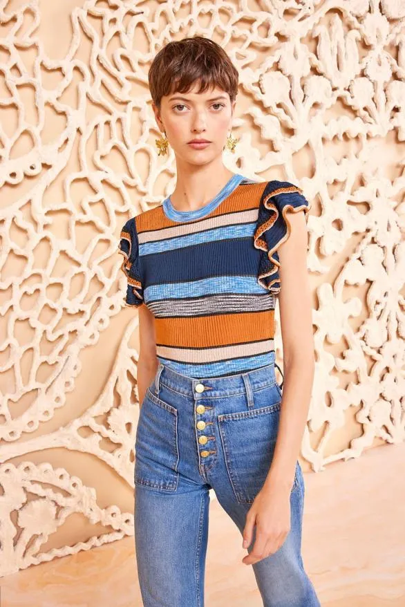 Cecile Top Adriatic Women Ulla Johnson Knits Cecile Top Adriatic Women Ulla Johnson Knits