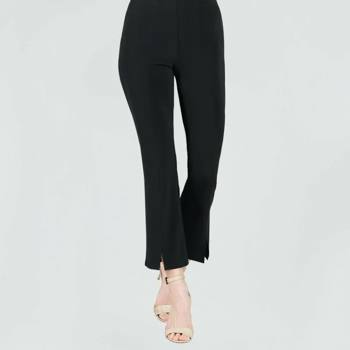 Center Seam Front Slit Ankle Pant 8211 Black Women Clara Sunwoo Pants Skirts