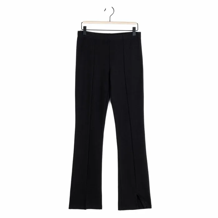 Center Seam Front Slit Ankle Pant 8211 Black Women Clara Sunwoo Pants Skirts
