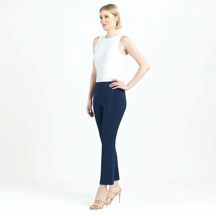 Center Seam Front Slit Ankle Pant 8211 Navy Women Clara Sunwoo Pants Skirts