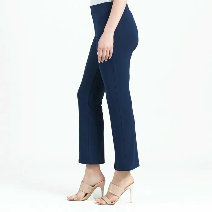 Center Seam Front Slit Ankle Pant 8211 Navy Women Clara Sunwoo Pants Skirts