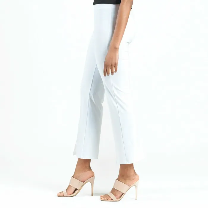 Center Seam Front Slit Ankle Pant 8211 White Women Clara Sunwoo Pants Skirts
