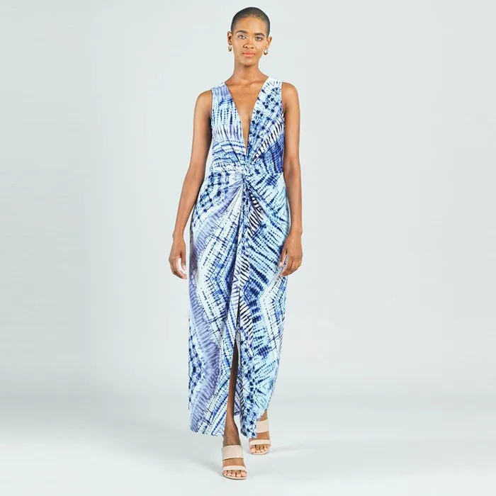 Center Slit Maxi Dress 8211 Acid Wash 8211 Final Sale Women Clara Sunwoo Dresses Jumpsuits