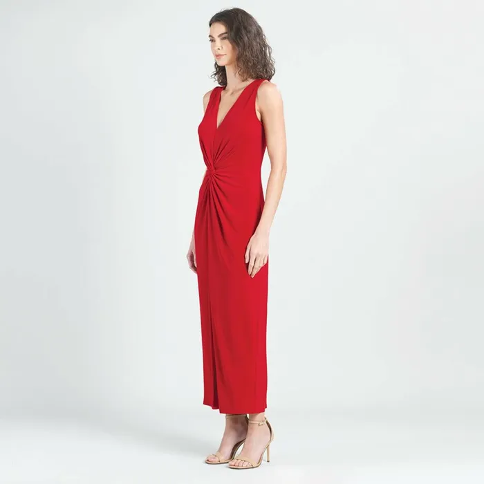 Center Slit Maxi Dress 8211 Red Women Clara Sunwoo Dresses Jumpsuits