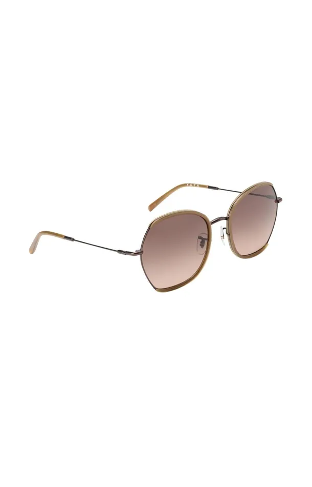 Chloe Sunglasses With Hexagonal Metal Frame Caribou Brown Women YAYA Sunglasses Chloe Sunglasses With Hexagonal Metal Frame Caribou Brown Women YAYA Sunglasses