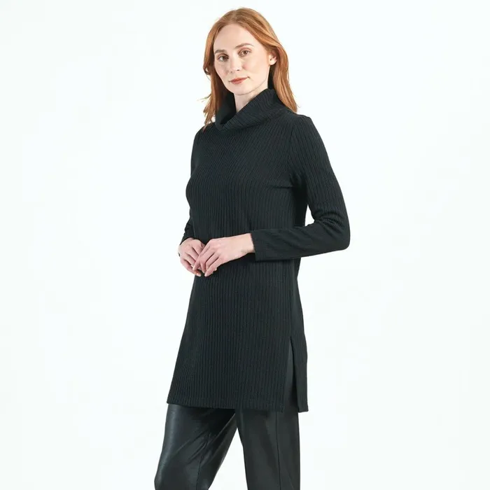 Chunky Ribbed 8211 Cowl Turtleneck Sweater Tunic 8211 Black 8211 Final Sale Women Clara Sunwoo Sweaters