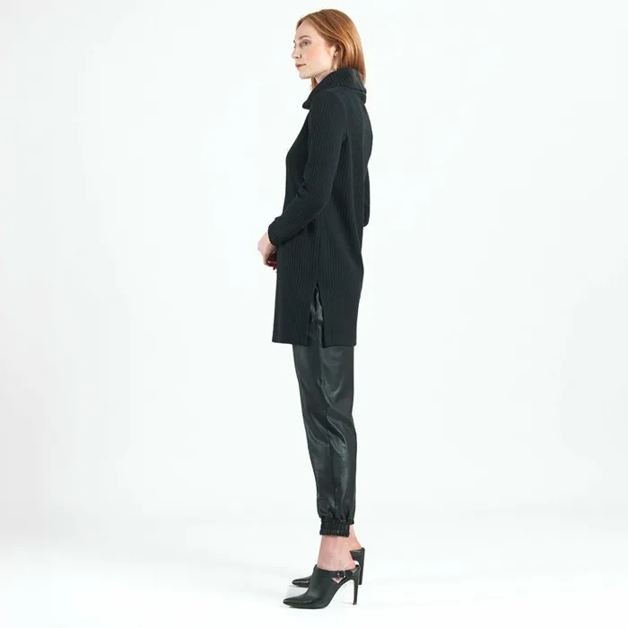 Chunky Ribbed 8211 Cowl Turtleneck Sweater Tunic 8211 Black 8211 Final Sale Women Clara Sunwoo Sweaters