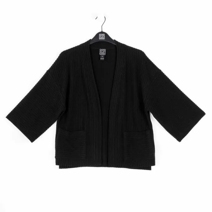 Chunky Ribbed 8211 Cropped Pocket Sweater Cardigan 8211 Black 8211 Final Sale Women Clara Sunwoo Jackets Cardigans